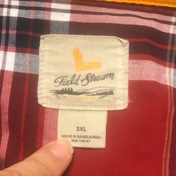 Field + Stream 3XL Red Plaid Button Up Shirt *FLAW - Picture 2 of 6